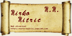 Mirko Mitrić vizit kartica